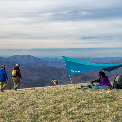 Hiking near the Cabins at Sandy Mush Bald.