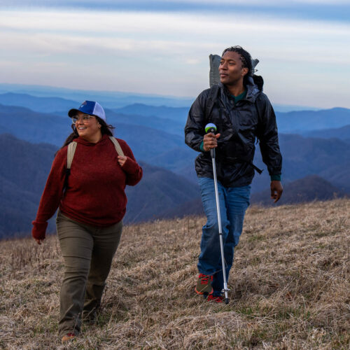 Hiking near the Cabins at Sandy Mush Bald.