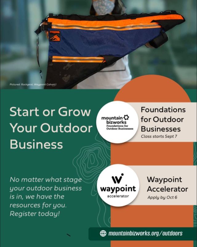 A few important upcoming dates are quickly approaching for WNC outdoor entrepreneurs and business owners…

Foundations for Outdoor Businesses starts September 7th!

Do you have a friend, family member, or colleague who has always wanted to start their own outdoor focused business?  Have you ever thought about a unique product or service that could serve the outdoor recreation industry that you would like to bring to market?  We can help! 

The "Foundations for Outdoor Businesses" program starts next week, and there is still time to sign up! This engaging online course helps guide ideas from concept to reality in a participatory, supportive learning environment. In just 6-weeks participants will leave with a comprehensive business plan, a clear vision for their business, and concrete tasks for future work. 

Waypoint Accelerator applications close October 6th!

Harness the outdoor industry and venture development expertise of mentors and partners to elevate your outdoor venture to the next peak. Waypoint cohort graduates have overwhelmingly praised its benefit in helping them overcome challenges and take those next big steps to answer their big questions for the future, build additional capacity, increase revenue and connect into a supportive network of those in the same space of business growth. Dedicating this brief window of time to focus on building your business is one of the best things you can do looking ahead to grow from surviving to thriving.

Find info and next steps to register at: mountainbizworks.org/outdoors

#madexmtns #mtnbizworks #mountainbizworks #outdoors #wncoutdoors #ncoutdoors #ncbiz #wncbiz #entrepreneur #ncbusiness #outdoorindustry #outdoorbusiness #businesssupport #entrepreneurship